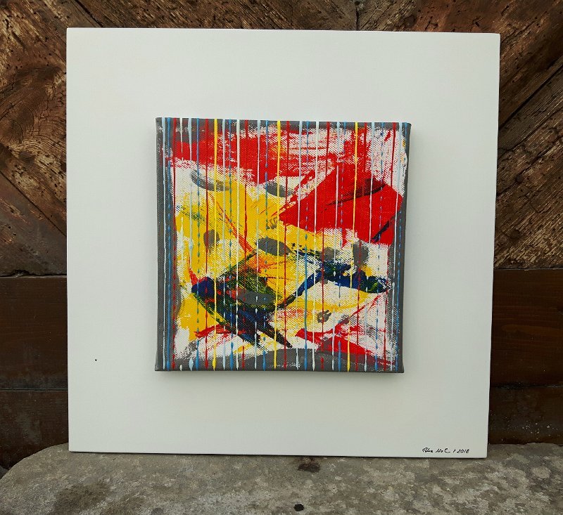 Coloured lines 10 2018 20×20 (35×35) Acryl-Lack LW